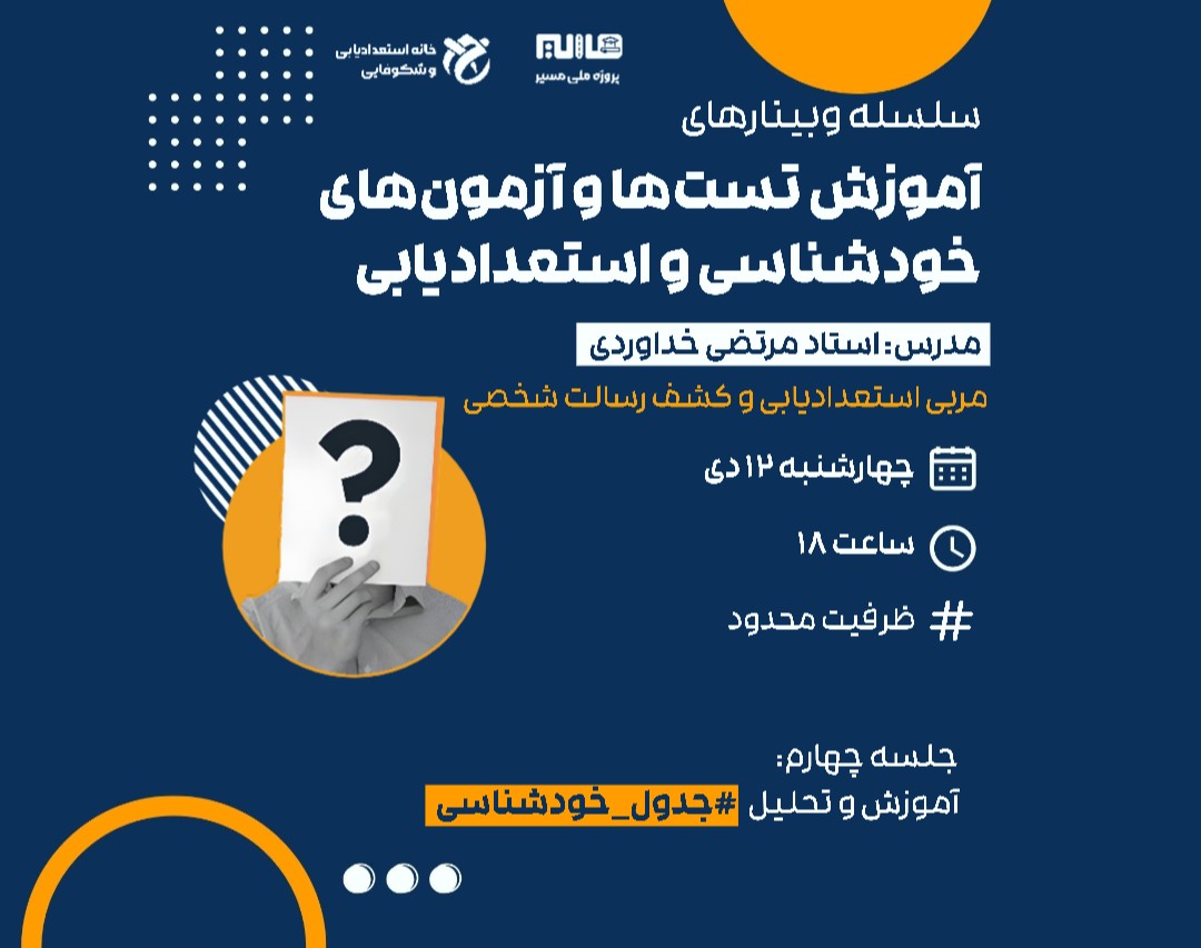 سلسله وبینار هـای آموزش آزمون های خودشناسی و اسـتعدادیابی
