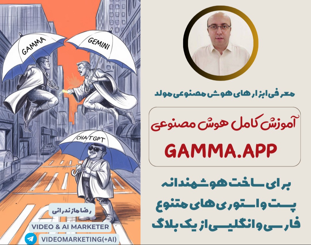 ساخت هوشمندانه پست و استوری‌های فارسی و انگلیسی از صفر ویا از یک بلاگ با Gamma.app