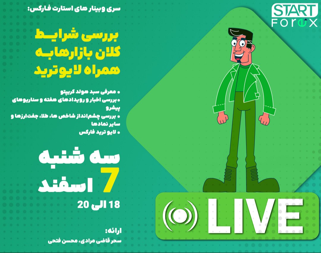 وبینار بررسی اخبار و شرایط کلان بازار فارکس و کریپتو به همراه لایو ترید