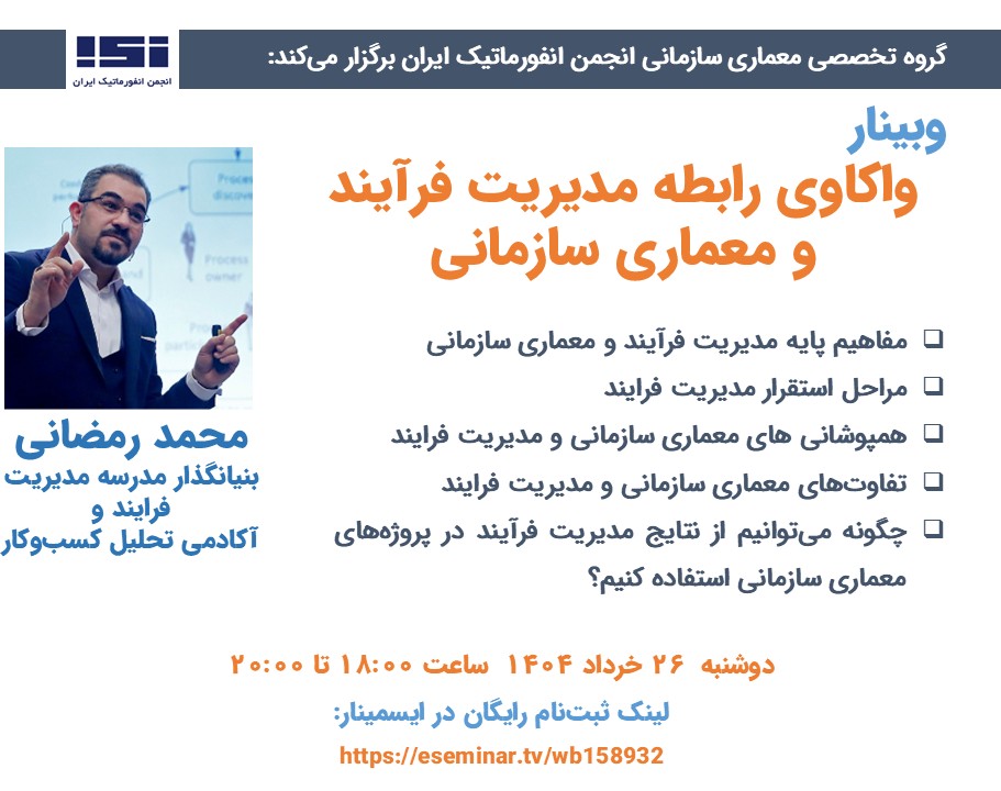 وبینار واکاوی رابطه مدیریت فرایند و معماری سازمانی