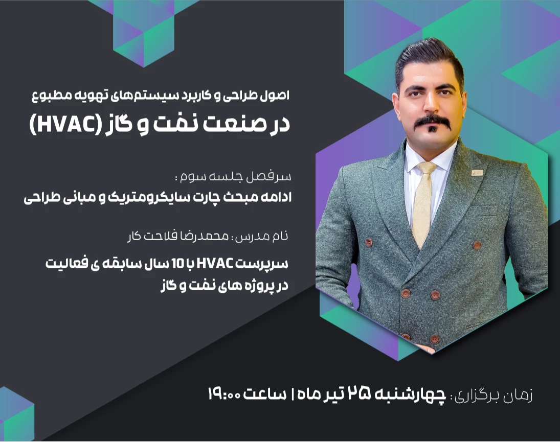 وبینار اصول طراحی و کاربرد سیستم‌های تهویه مطبوع (HVAC) در صنعت نفت و گاز