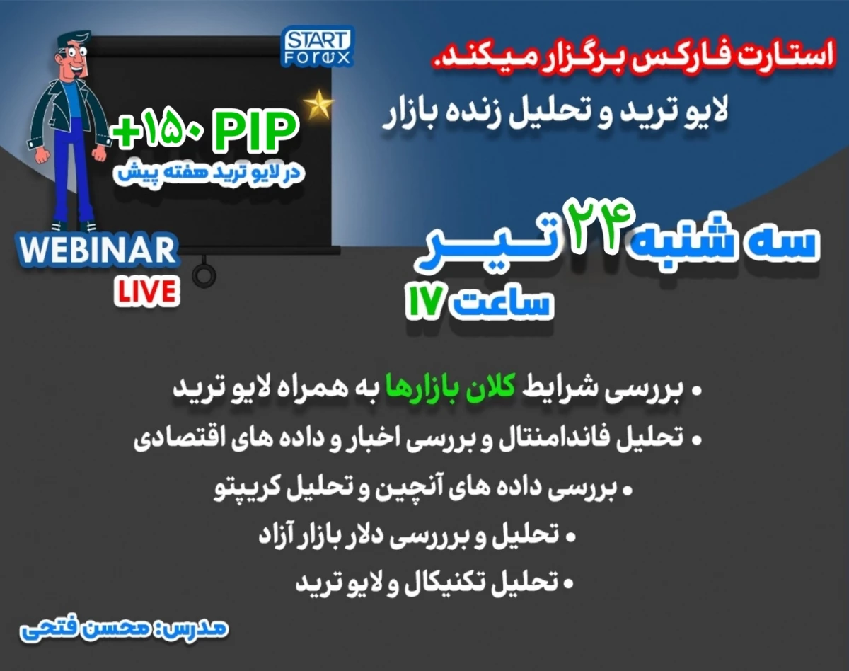 وبینار لایو ترید و تحلیل زنده بازار فارکس و کریپتو