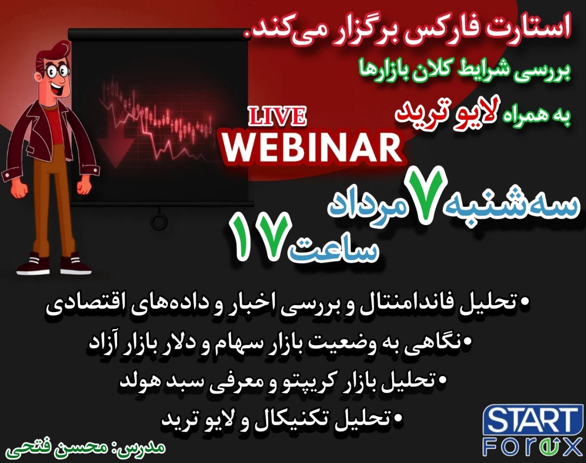 وبینار لایو ترید و تحلیل زنده بازار فارکس و کریپتو