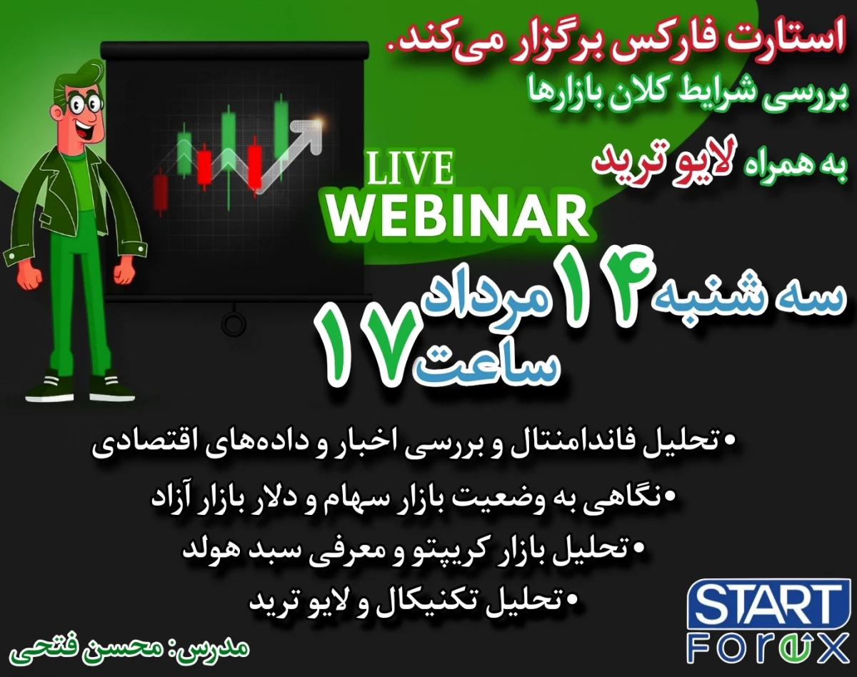 وبینار لایو ترید و تحلیل زنده بازار فارکس و کریپتو