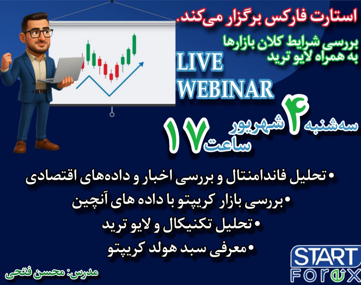 وبینار لایو ترید و تحلیل زنده بازار فارکس و کریپتو