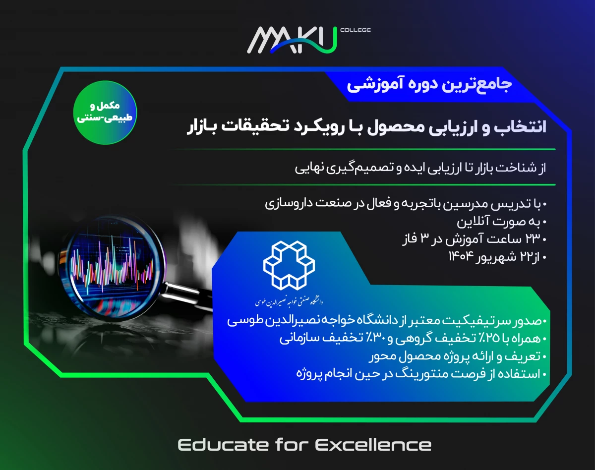 وبینار انتخاب و ارزیابی محصول با رویکرد تحقیقات بازار  (مکمل و طبیعی سنتی)