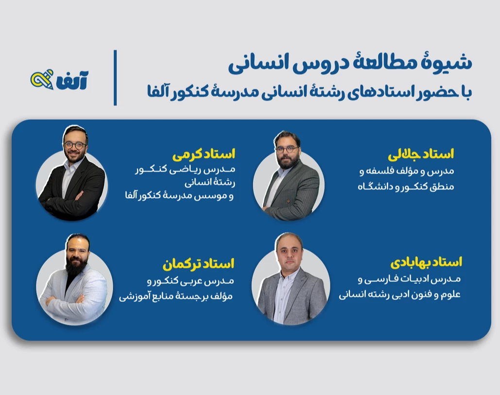 وبینار شیوۀ مطالعۀ دروس انسانی با حضور استادهای برتر کنکور انسانی