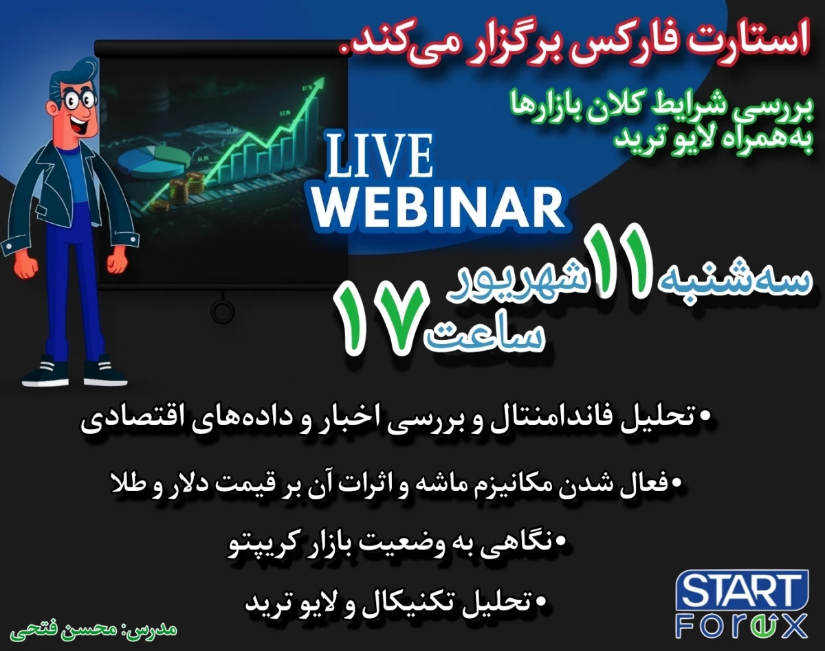 وبینار لایو ترید و تحلیل زنده بازار فارکس و کریپتو