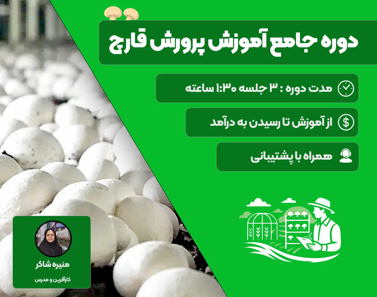 وبینار دوره جامع آموزش پرورش و فروش قارچ