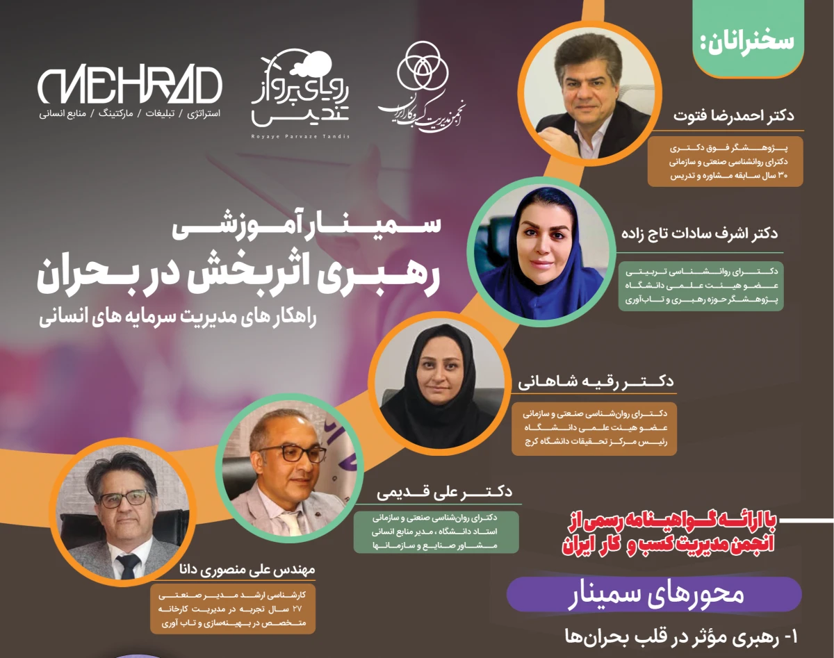 وبینار رهبری اثربخش در بحران  ( راهکارهای مدیریت سرمایه های انسانی )