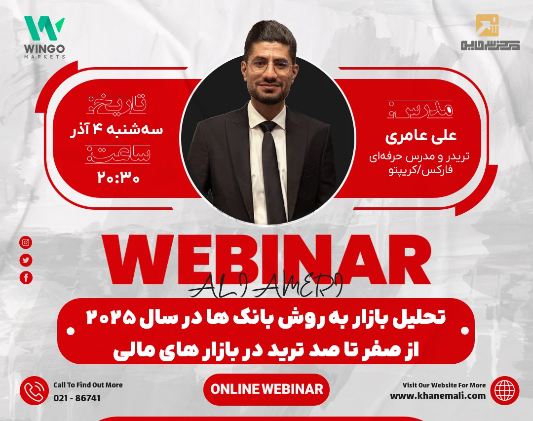 وبینار تحلیل بازار به روش بانک ها در سال 2025 ; از صفر تا صد ترید در بازار های مالی