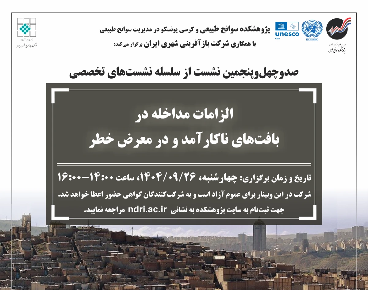 وبینار الزامات مداخله در بافت‌های ناکارآمد و در معرض خطر