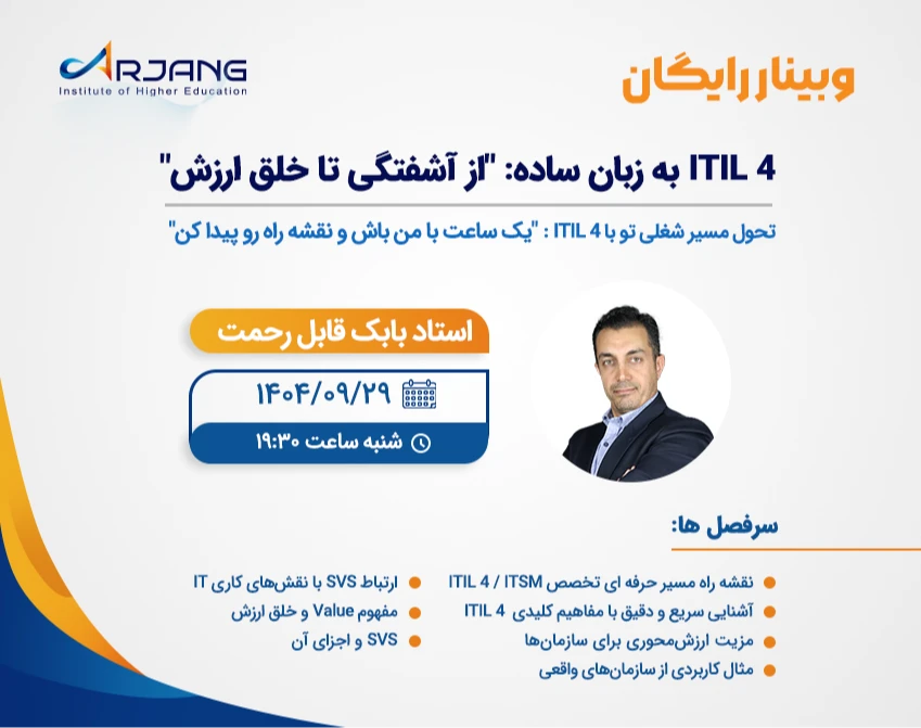 وبینار ITIL 4 به زبان ساده: "از آشفتگی تا خلق ارزش"