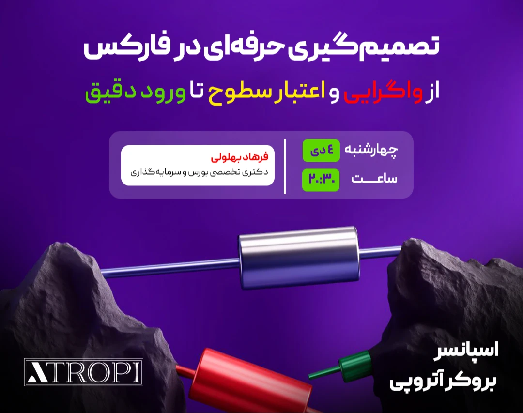 وبینار تصمیم‌گیری حرفه‌ای در فارکس، از واگرایی و اعتبار سطوح تا ورود دقیق