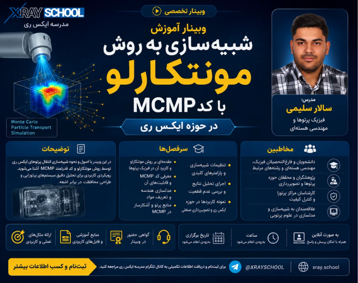 وبینار آموزش شبیه سازی به روش مونت کارلو با کدMCMP در حوزه ایکس ری