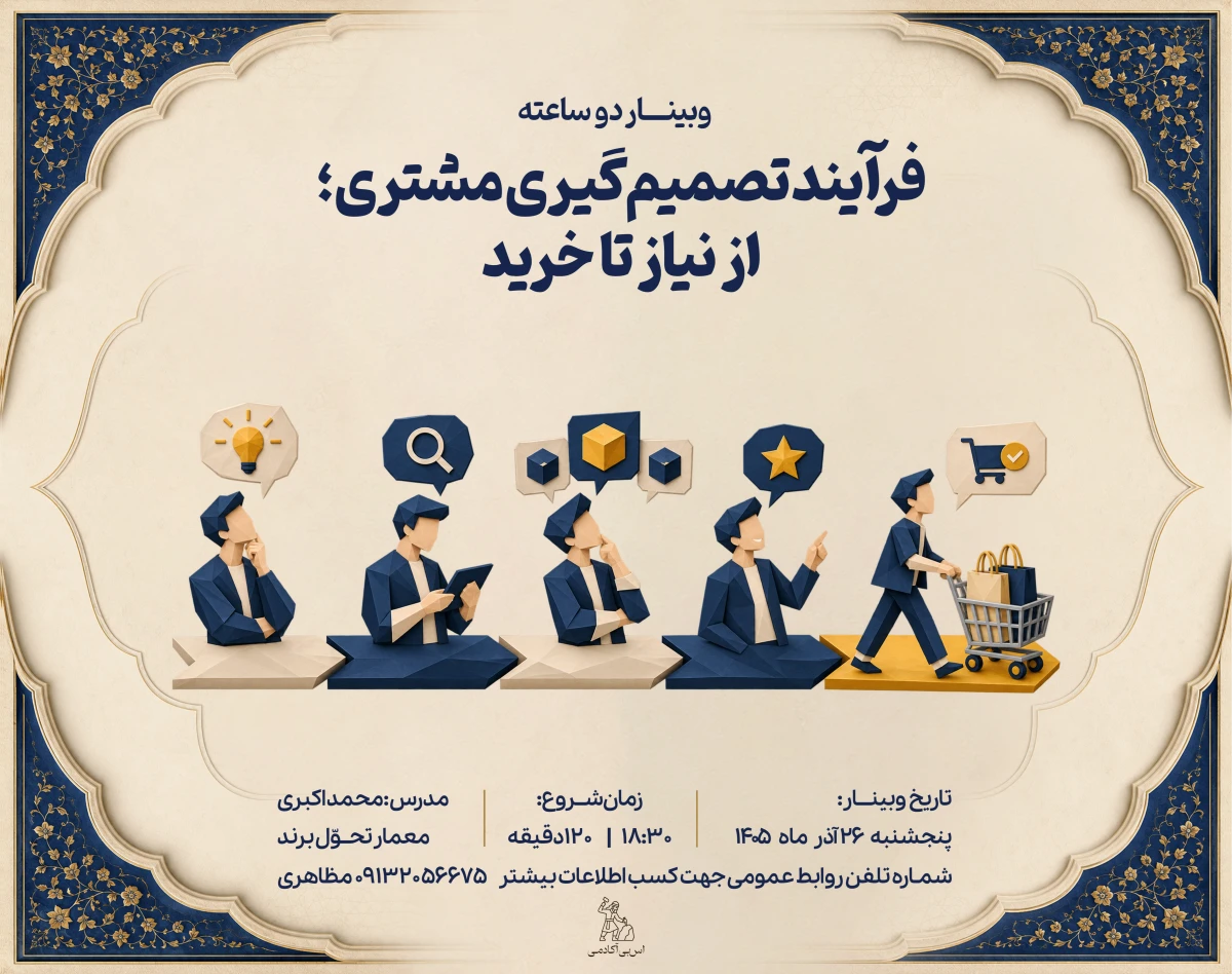 وبینار فرآیند تصمیم‌گیری مشتری؛ از نیاز تا خرید