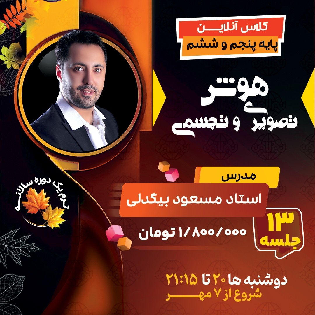 کلاس هوش تصویری و تجسمی تیزهوشان ششم استاد مسعود بیگدلی ترم یک دوره سالانه 1404