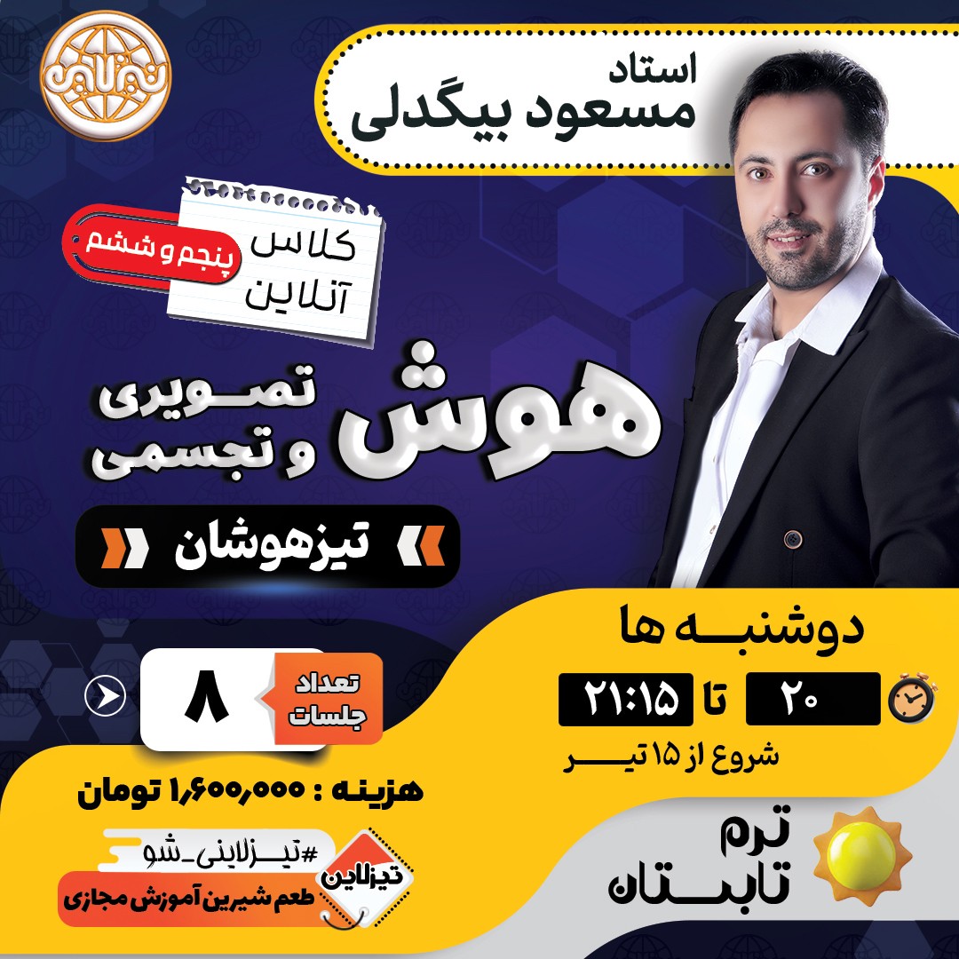 کلاس هوش تصویری و تجسمی تیزهوشان ششم استاد مسعود بیگدلی ترم تابستان 1405