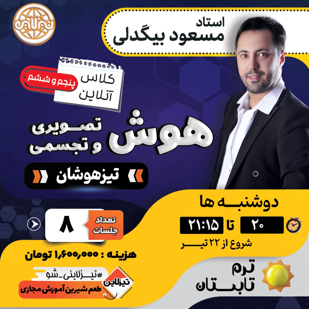 کلاس هوش تصویری و تجسمی تیزهوشان استاد مسعود بیگدلی ترم تابستان 1405