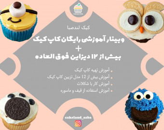 وبینار آموزش آنلاین رایگان تهیه و تزیین کاپ کیک