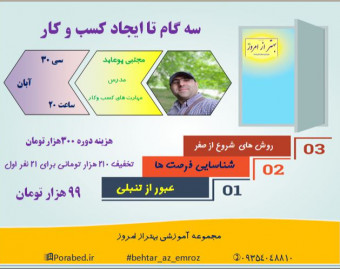 وبینار معارفه دوره سه گام تا ایجاد کسب و کار