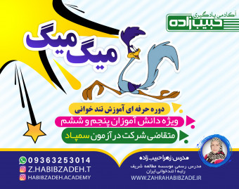 《میگ میگـ»ویژه دانش آموزان پایه پنجم و ششم متقاضی آزمون سمپاد ، دوره حرفه ای مهارت های یادگیری