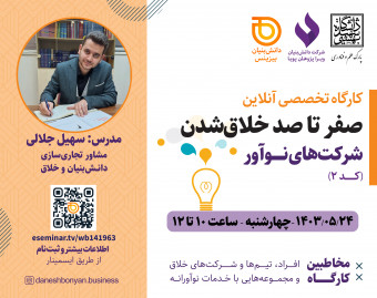 کارگاه تخصصی آنلاین صفر تا صد خلاق شدن شرکت‌های نوآور (کد 2)