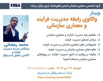 وبینار واکاوی رابطه مدیریت فرایند و معماری سازمانی