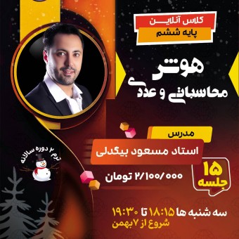 کلاس هوش محاسباتی و عددی  تیزهوشان ششم استاد مسعود بیگدلی ترم دو دوره سالانه1404